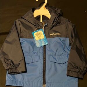 Toddlers Columbia Blue Raincoat Water-Resistant Hooded Jacket